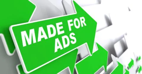 Made for Ads on Green Direction Arrow Sign. Stock Illustration