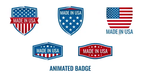 Made in America or USA United States labels Stock Footage