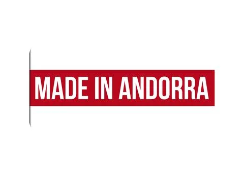 Made in Andorra red vector banner illustration isolated on white background Stock Illustration