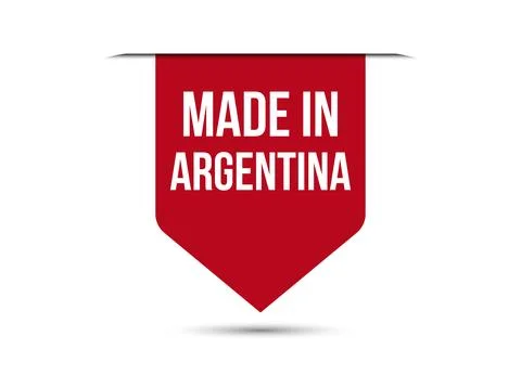 Made in Argentina red vector banner illustration isolated on white background Stock Illustration