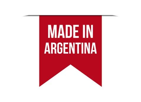 Made in Argentina red vector banner illustration isolated on white background Stock Illustration