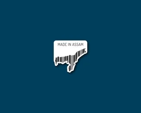 Made in Assam barcode Stock Illustration