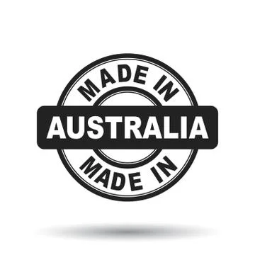 Made in Australia black stamp. Vector illustration on white background Stock Illustration