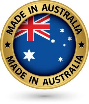 Made in Australia gold label, vector illustration Stock Illustration