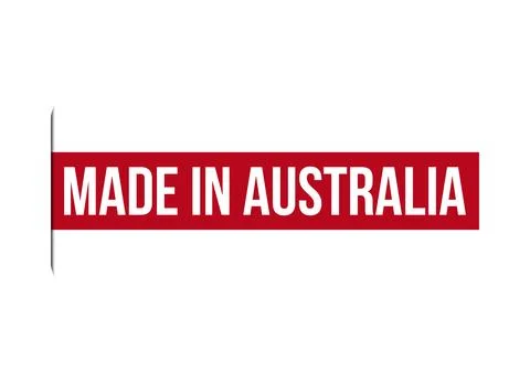 Made in Australia red vector banner illustration isolated on white background Stock Illustration