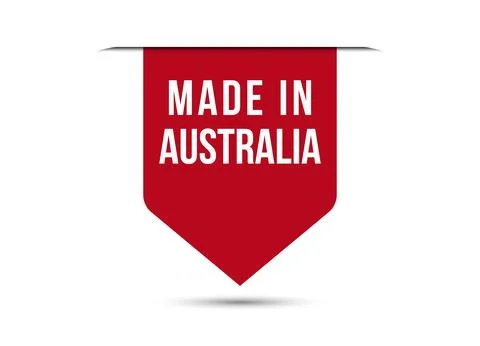 Made in Australia red vector banner illustration isolated on white background Stock Illustration