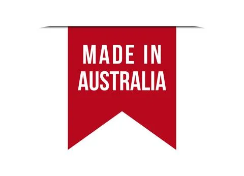 Made in Australia red vector banner illustration isolated on white background Stock Illustration