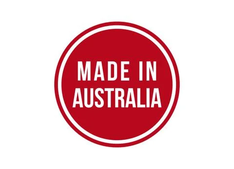 Made in Australia red vector banner illustration isolated on white background Stock Illustration