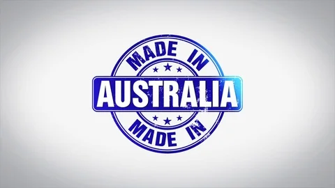 Made in Australia Word 3D Animated Wooden Stamp Animation Stock Footage