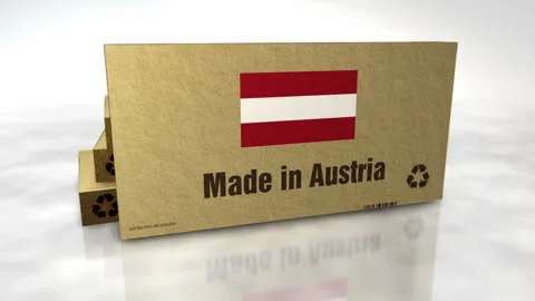 Made in Austria box 3d object Stock Footage 342938745
