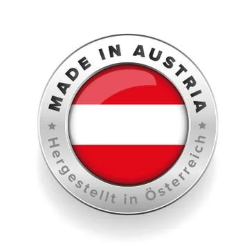 Made in Austria button with German Translation Illustrazione stock