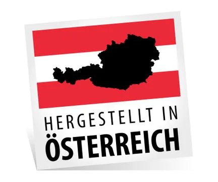 Made in Austria with Map Stock Illustration