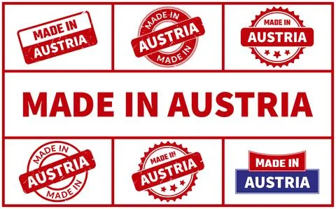 Made In Austria Rubber Stamp Set Illustrazione stock