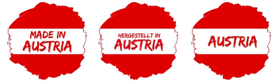 Made in Austria Tags. Stock Illustration