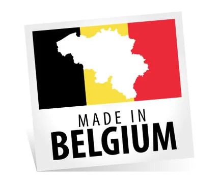 Made in Belgium with flag Stock Illustration