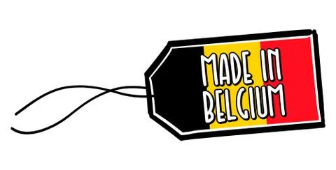 Made in Belgium Label. Stock Illustration