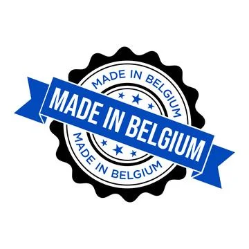 Made in Belgium Rubber Stamp Vector Template Stock Illustration