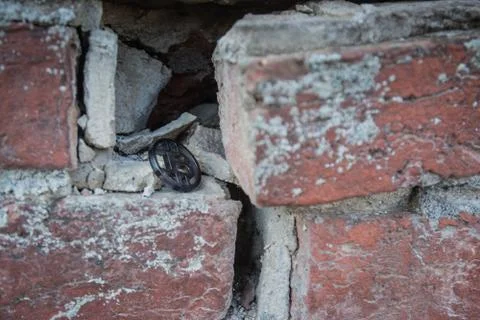 Made from black plastic custom bit coin in nature Fotos de archivo