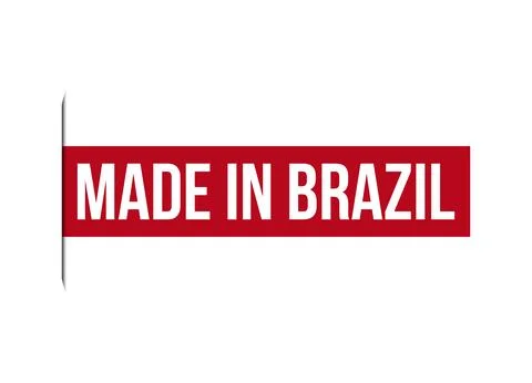 Made in Brazil red vector banner illustration isolated on white background Stock Illustration