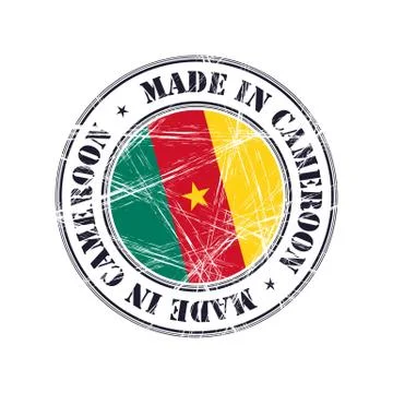 Made in Cameroon rubber stamp 스톡 일러스트