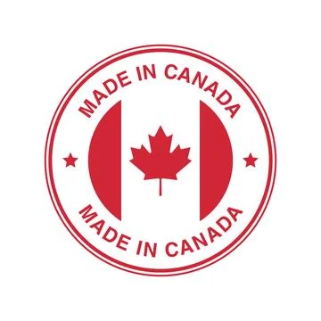Made in Canada Circle Stamp with Flag Template Stock Illustration