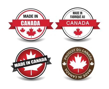 Made in canada label sticker Stock Illustration