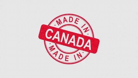 Made in Canada stamp with alpha channel Stock Footage 307140091
