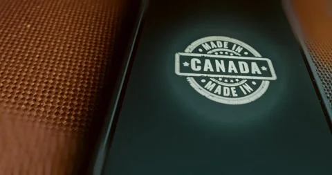 Made in Canada stamp, presentation Stock Footage 313494424