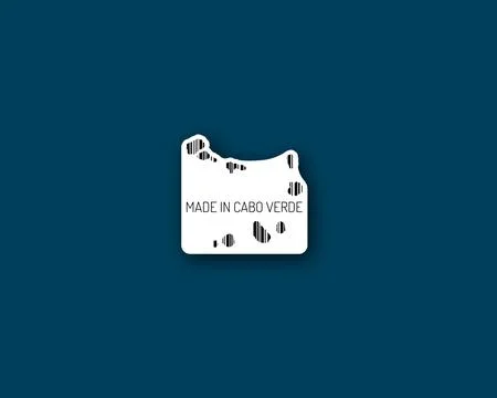 "Made in Cape Verde" barcode map sticker Stock Illustration