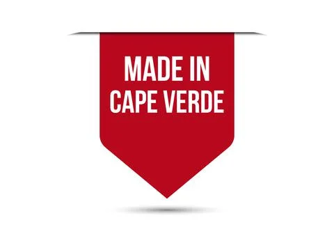 Made in Cape Verde red vector banner illustration isolated on white backgroun Stock Illustration