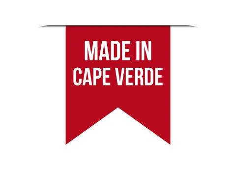 Made in Cape Verde red vector banner illustration isolated on white backgroun Stock Illustration