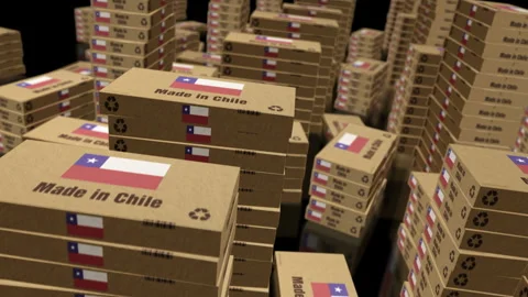 Made in Chile box pack loop Stock Footage 331134291