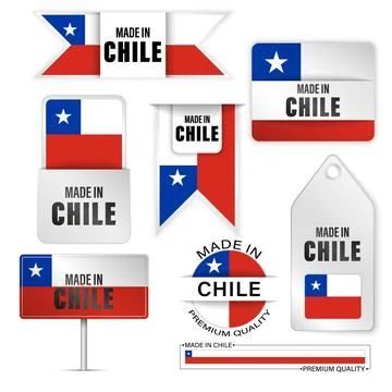 Made in Chile graphics and labels set. Stock Illustration