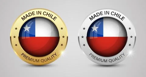 Made in Chile graphics and labels set. Stock Illustration