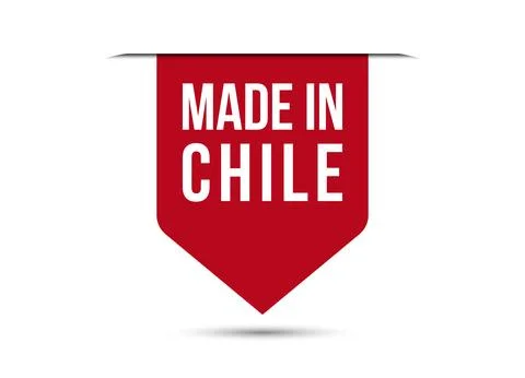 Made in Chile red vector banner illustration isolated on white background Stock Illustration