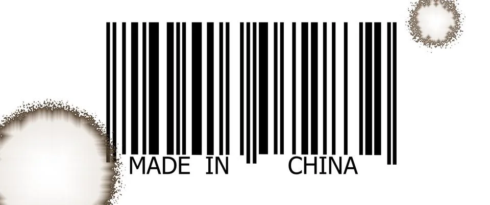 Made in china on barcode Illustrazione stock