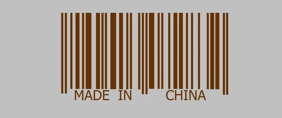 Made in china on barcode Stock Illustration