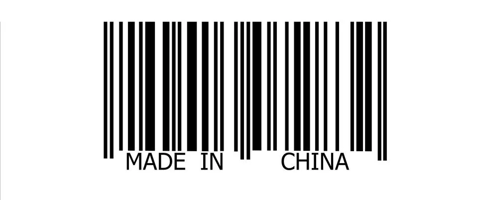 Made in china on barcode Stock Illustration