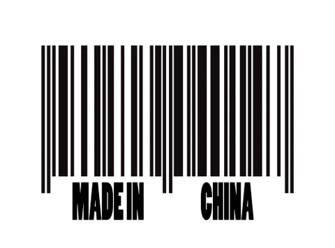 Made in china barcode Illustrazione stock