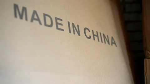 Made In China Delivery Parcel Package, Manufacturing In Asia Stock Footage 154821304