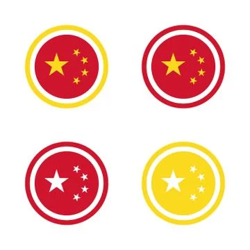 Made in China icon design vector based on Chinese flag Stock Illustration