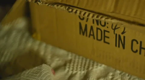 Made in china label Stock Footage