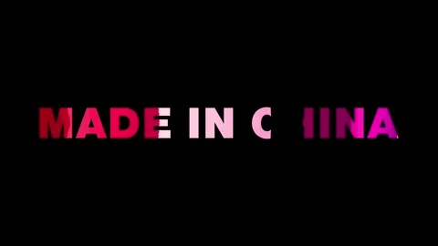 Made in China text appears and fades out Stock Footage 304832248