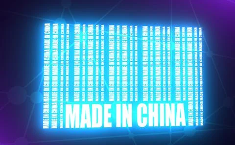 Made in China text Illustration