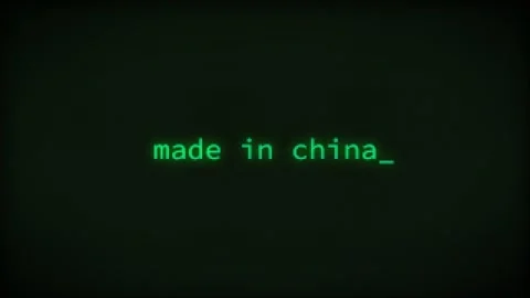 Made in China, Typing Text, Retro Computer Screen Stock Footage 311462923