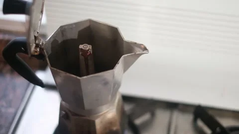 Made coffee image with coffee maker, the moka pot Stock Footage 236320090