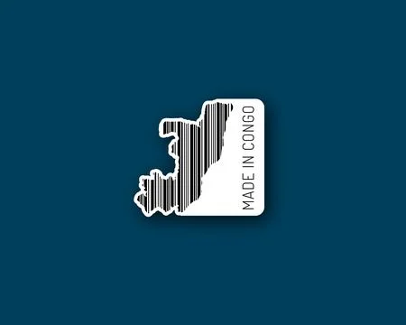 "Made in Congo" barcode sticker Illustrazione stock