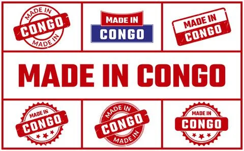 Made In Congo Rubber Stamp Set Stock Illustration