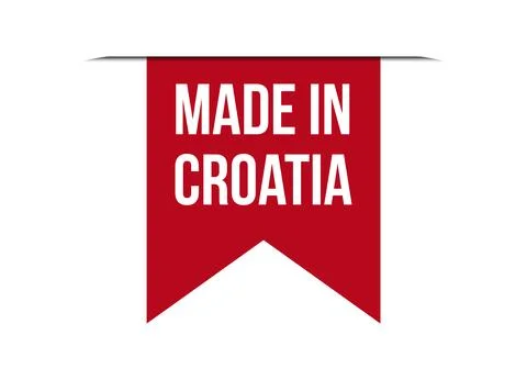 Made in Croatia red vector banner illustration isolated on white background Stock Illustration