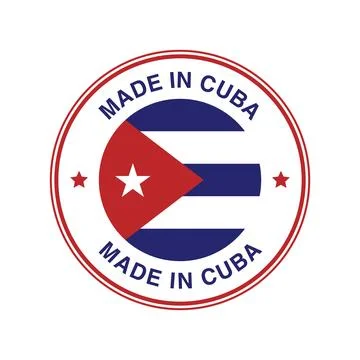 Made in Cuba Circle Stamp with Flag Template Stock Illustration